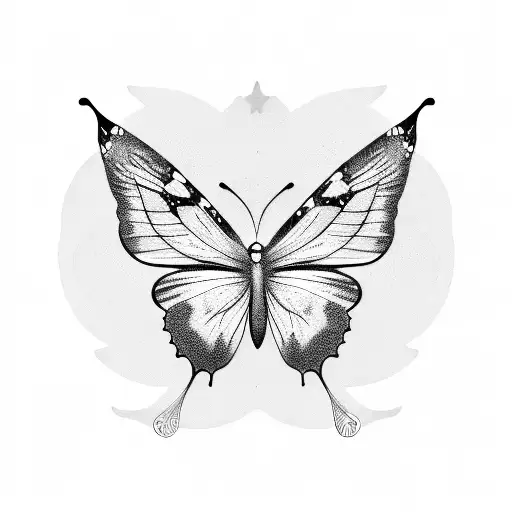 Butterfly music tattoo design idea