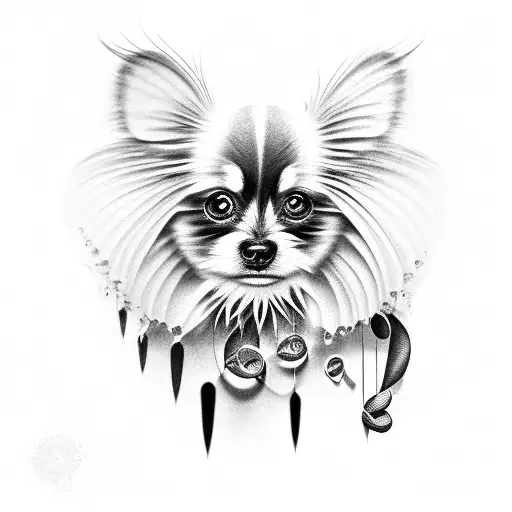 papillon avec des notes de musique  tattoo design idea