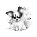 papillon musique  tattoo design idea