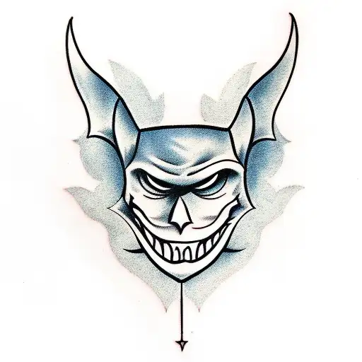 bat evil tattoo design idea