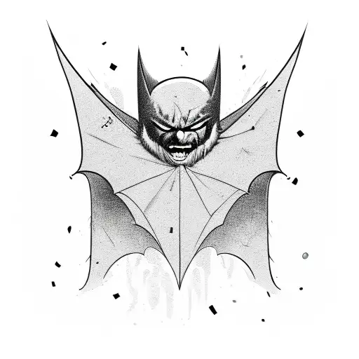 bat evil tattoo design idea