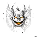 bat pumpkin evil tattoo design idea