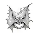 bat pumpkin evil tattoo design idea