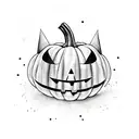 bat pumpkin evil tattoo design idea