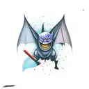 bat evil tattoo design idea