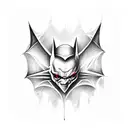 bat evil tattoo design idea