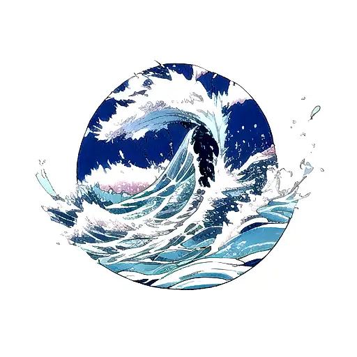 Ocean Wave tattoo design idea