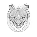 Panther, sun, moon tattoo design idea