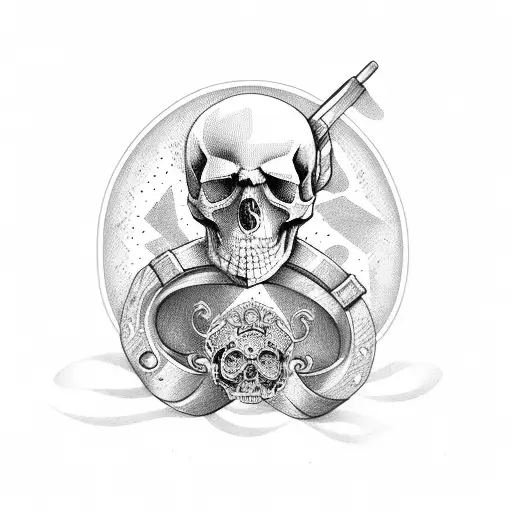 freedom handcuff with skull tattoo design idea