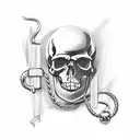 freedom handcuff with skull tattoo design idea
