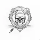freedom handcuff with skull tattoo design idea