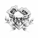 handcuff roses skull tattoo design idea