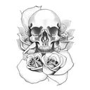 handcuff roses skull tattoo design idea