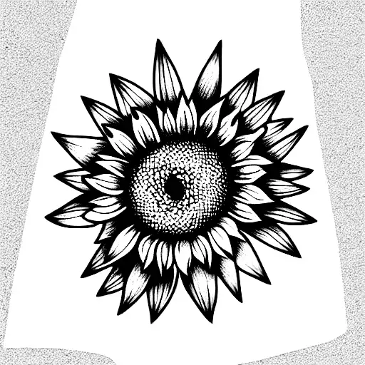 sunflower with long foliage tattoo design idea