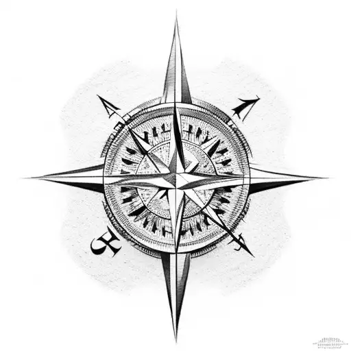 map, compass, euros, joker, Roman numeral tattoo design idea