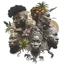 Africa and orishas tattoo design idea