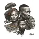 Africa and orishas tattoo design idea