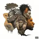 Africa and orishas tattoo design idea