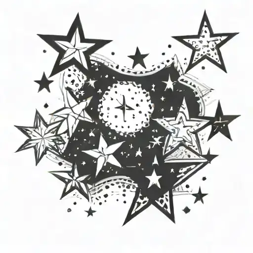 stars scattered tattoo design idea