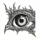 horizontal dragon eye tattoo design idea