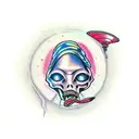 An alien who smokes hookah tattoo design idea