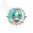 An alien who smokes hookah tattoo design idea