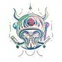 An alien who smokes hookah tattoo design idea