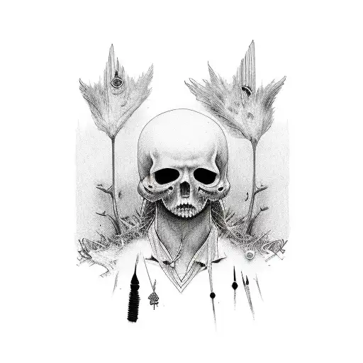 Bless, Drum stick, Blood, Gothic tattoo design idea