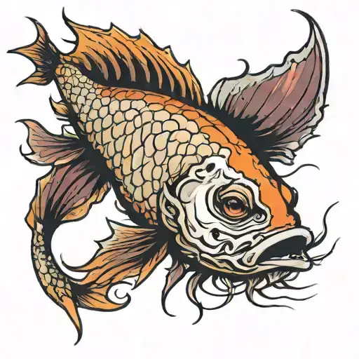 dead fish tattoo design idea