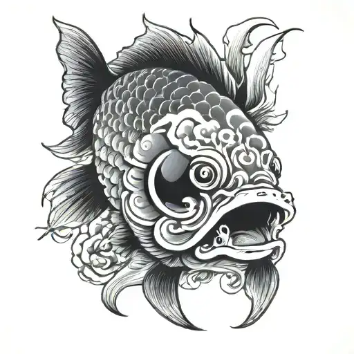 dead fish tattoo design idea