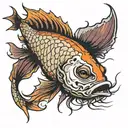dead fish tattoo design idea