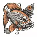 dead fish tattoo design idea