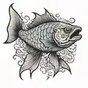 dead fish tattoo design idea