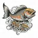 dead fish tattoo design idea