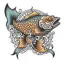 dead fish tattoo design idea