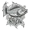 dead fish tattoo design idea