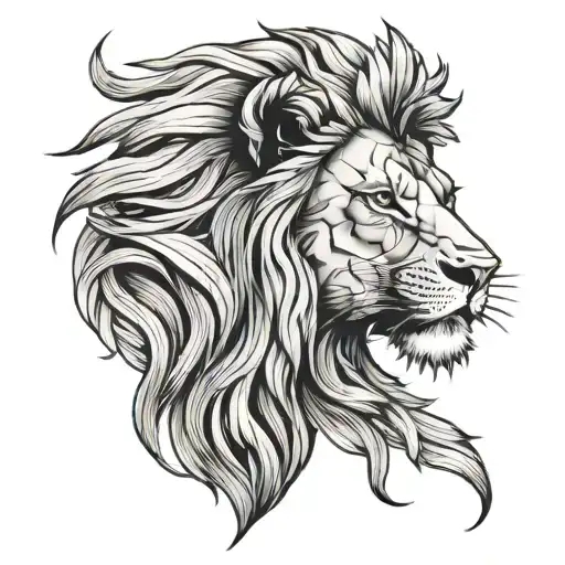 Lion hearted tattoo design idea