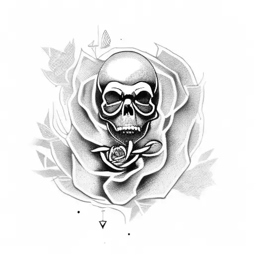 A skull wearing a beret, holding a paintbrush and palette tattoo design idea