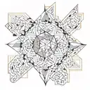 mosaic tile drawing tattoo design idea