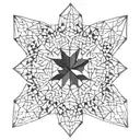 mosaic tile drawing tattoo design idea