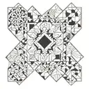 mosaic tile drawing tattoo design idea