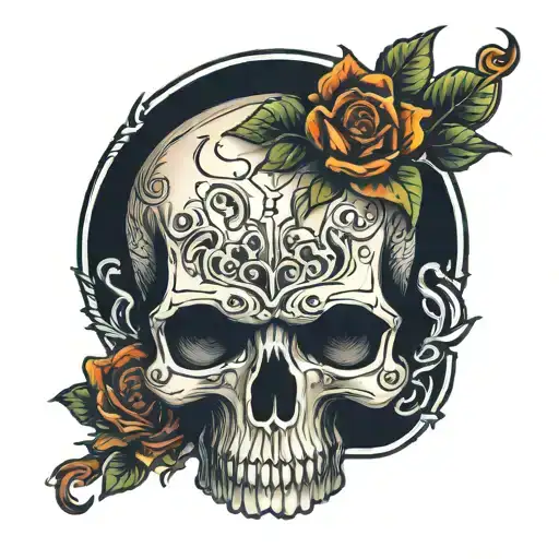 illuminated skull tattoo design idea