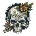 illuminated skull tattoo design idea