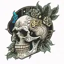 illuminated skull tattoo design idea