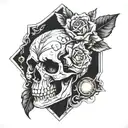illuminated skull tattoo design idea