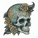 illuminated skull tattoo design idea