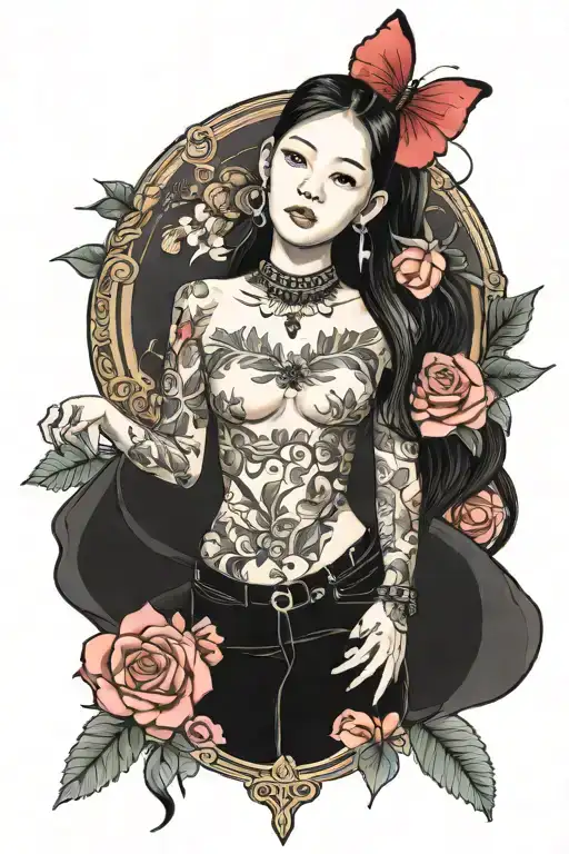 blackpink jenny tattoo design idea