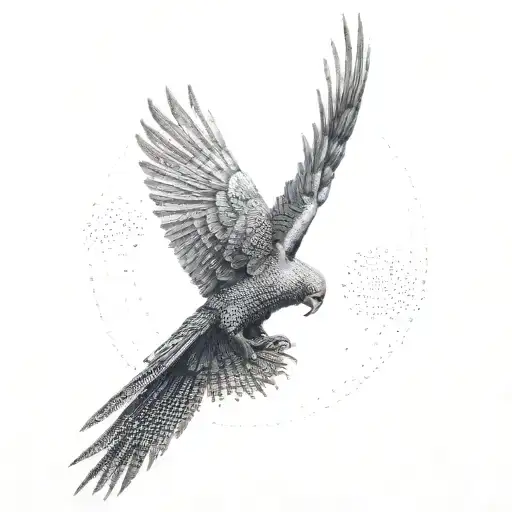 yellow-tailed black cockatoo tattoo design idea