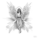 blindfold fallen angel  tattoo design idea