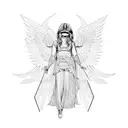 blindfold fallen angel  tattoo design idea